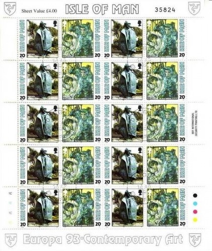 INSEL MAN MI-NR. 546-549 GESTEMPELT(USED) KLEINBOGENSATZ EUROPA 1993 ZEITGENÖSSISCHE KUNST