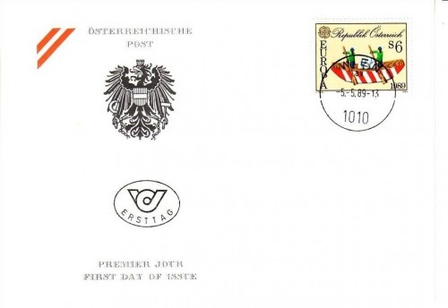 ÖSTERREICH MI-NR. 1956 FDC EUROPA 1989 KINDERSPIELE