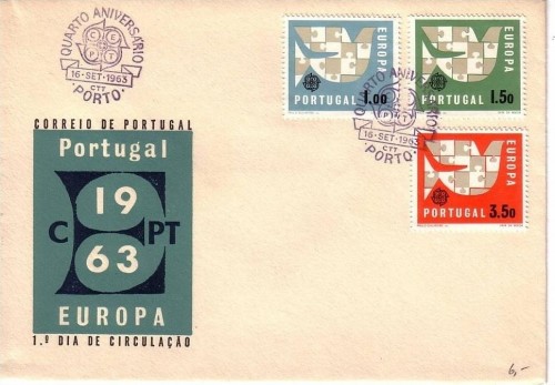 PORTUGAL MI-NR. 948-950 FDC CEPT 1963