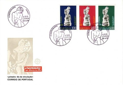 PORTUGAL MI-NR. 1231-1233 FDC CEPT 1974 SKULPTUREN