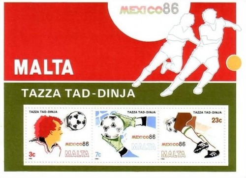 10 x MALTA BLOCK 9 POSTFRISCH FUSSBALL WM MEXIKO 1986
