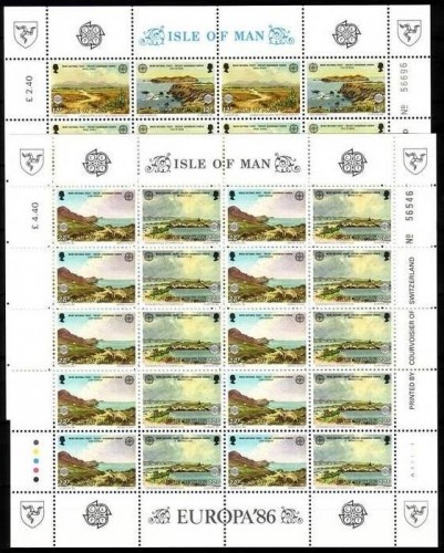 INSEL MAN MI-NR. 307-310 POSTFRISCH(MINT) KLEINBOGENSATZ EUROPA 1986 NATUR- und UMWELTSCHUTZ HERMELIN