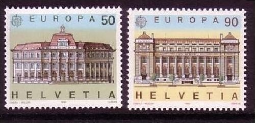 SCHWEIZ MI-NR. 1415-1416 POSTFRISCH(MINT) EUROPA 1990 POSTALISCHE EINRICHTUNGEN
