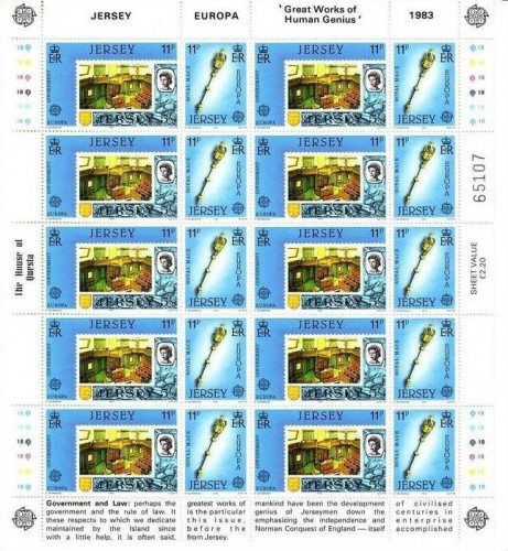 JERSEY MI-NR. 299-302 POSTFRISCH(MINT) KLEINBOGENSATZ EUROPA 1983 WERKE DES MENSCHLICHEN GEISTES