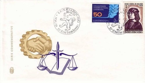 LUXEMBOURG MI-NR. 868-869 FDC ARBEITERKAMMER 1973 MECHELN