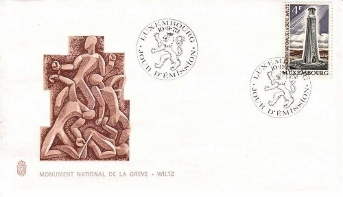 LUXEMBOURG MI-NR. 870 FDC NATIONALES STREIKDENKMAL