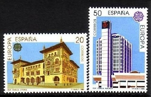 SPANIEN MI-NR. 2937-2938 POSTFRISCH(MINT) EUROPA 1990 POSTALISCHE EINRICHTUNGEN