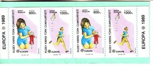 TÜRKISCH ZYPERN MH 2 POSTFRISCH(MINT) EUROPA 1989 KINDERSPIELE