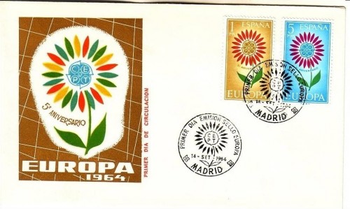 SPANIEN MI-NR. 1501-1502 FDC CEPT 1964 BLUME