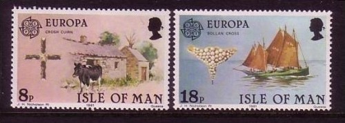 INSEL MAN MI-NR. 187-188 POSTFRISCH(MINT) EUROPA 1981 BAUERNHOF MIT KUH SCHIFF