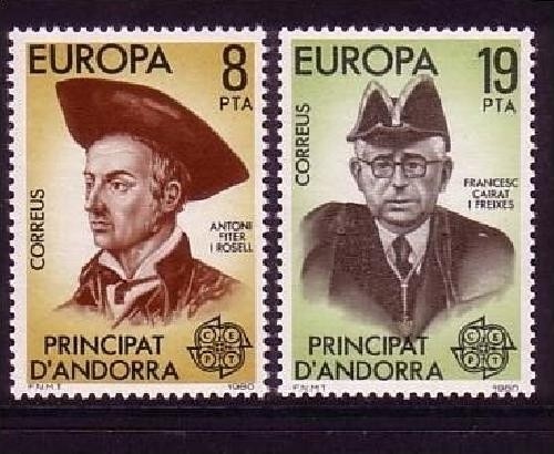ANDORRA SPANISCH MI-NR. 131-132 POSTFRISCH(MINT) EUROPA 1980 - PERSÖNLICHKEITEN