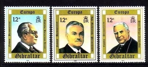 GIBRALTAR MI-NR. 405-407 POSTFRISCH(MINT) EUROPA 1980 - PERSÖNLICHKEITEN