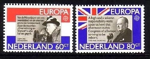 NIEDERLANDE MI-NR. 1168-1169 POSTFRISCH(MINT) EUROPA 1980 PERSÖNLICHKEITEN KÖNIGIN WILHELMINA CHURCHILL