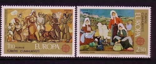 TÜRKEI MI-NR. 2355-2356 POSTFRISCH(MINT) EUROPA 1975 - GEMÄLDE