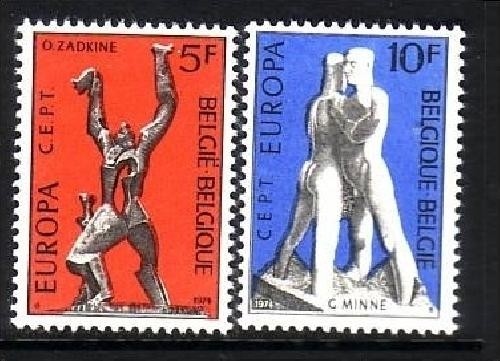 BELGIEN MI-NR. 1766-1767 POSTFRISCH(MINT) EUROPA 1974 SKULPTUREN