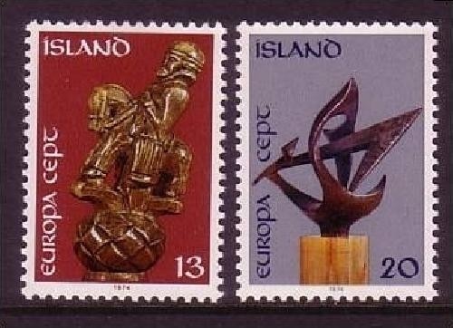 ISLAND MI-NR. 489-490 POSTFRISCH(MINT) EUROPA 1974 SKULPTUREN