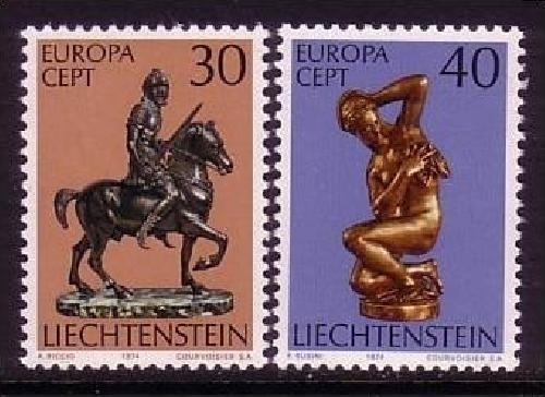 LIECHTENSTEIN MI-NR. 600-601 POSTFRISCH(MINT) EUROPA 1974 SKULPTUREN