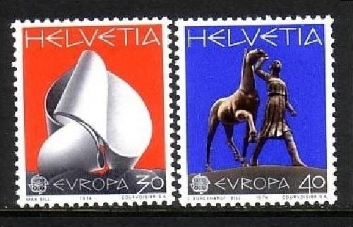 SCHWEIZ MI-NR. 1029-1030 POSTFRISCH(MINT) EUROPA 1974 SKULPTUREN