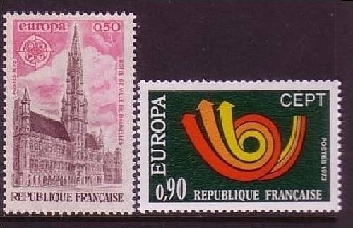 FRANKREICH MI-NR. 1826-1827 POSTFRISCH EUROPA 1973 POSTHORN
