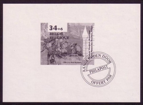 BELGIEN BLOCK 65 SCHWARZDRUCK - SONDERDRUCK - DER STURZ DES SAULUS