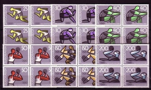 JUGOSLAWIEN MI-NR. 1076-1081 POSTFRISCH(MINT) 4er Block OLYMPISCHE SOMMERSPIELE TOKIO