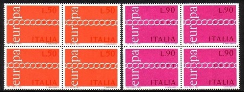 ITALIEN MI-NR. 1335-1336 POSTFRISCH(MINT) 4er Block EUROPA 1971 - KETTE