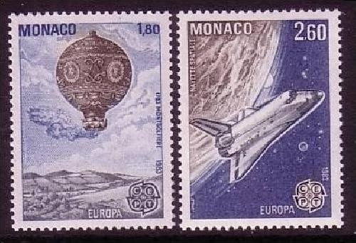 MONACO MI-NR. 1579-1580 POSTFRISCH(MINT) EUROPA 1983 GROSSE WERKE BALLON RAUMFÄHRE