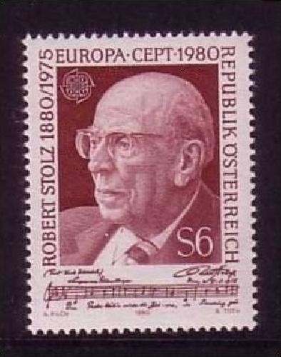 ÖSTERREICH MI-NR. 1652 POSTFRISCH(MINT) EUROPA 1980 PERSÖNLICHKEITEN KOMPONIST ROBERT STOLZ