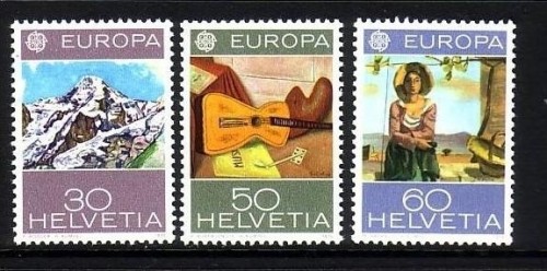 SCHWEIZ MI-NR. 1050-1052 POSTFRISCH(MINT)H EUROPA 1975 GEMÄLDE