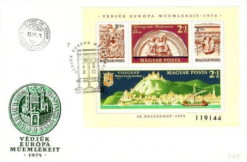 UNGARN BLOCK 115 A FDC MITLÄUFER 1975 DENKMALSCHUTZJAHR