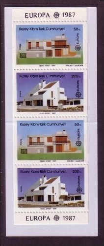 TÜRKISCH ZYPERN MH 1 POSTFRISCH(MINT) EUROPA 1987 MODERNE ARCHITEKTUR