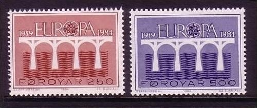 FÄRÖER MI-NR. 97-98 POSTFRISCH(MINT) EUROPA 1984 - BRÜCKE