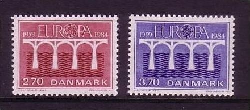 DÄNEMARK MI-NR. 806-807 POSTFRISCH(MINT) EUROPA 1984 BRÜCKE