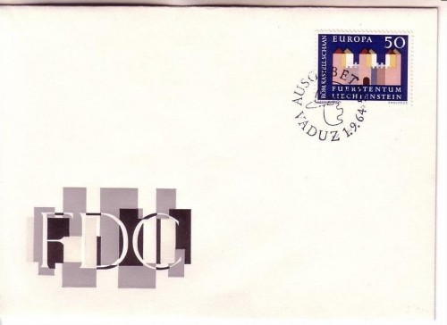 LIECHTENSTEIN MI-NR. 444 FDC CEPT 1964 KASTELL IN SCHAAN