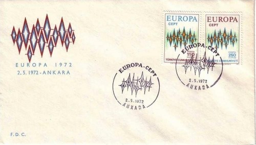 TÜRKEI MI-NR 2253-2254 FDC CEPT 1972 STERNE