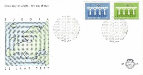 NIEDERLANDE MI-NR. 1251-1252 FDC EUROPA 1984 BRUECKEN