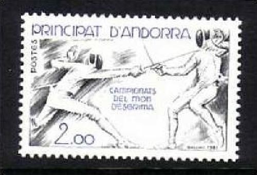 ANDORRA FRANZÖSISCH MI-NR. 317 POSTFRISCH(MINT) FECHTEN WELTMEISTERSCHAFT 1981