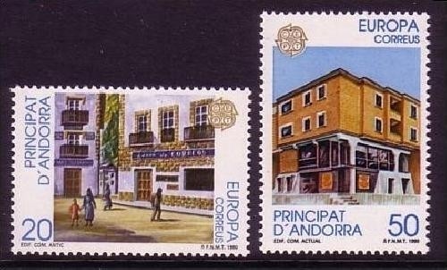 ANDORRA SPANISCH MI-NR. 214-215 POSTFRISCH(MINT) EUROPA 1990 POSTALISCHE EINRICHTUNGEN