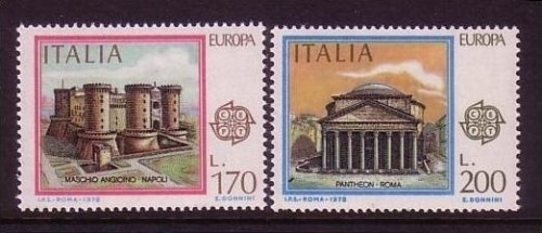 ITALIEN MI-NR. 1607-1608 POSTFRISCH(MINT) EUROPA 1978 BAUDENKMÄLER CASTEL