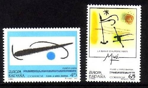 SPANIEN MI-NR. 3109-3110 POSTFRISCH(MINT) EUROPA 1993 ZEITGENÖSSISCHE KUNST