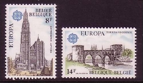 BELGIEN MI-NR. 1943-1944 POSTFRISCH(MINT) EUROPA 1978 BAUDENKMÄLER BRÜCKE KATHEDRALE
