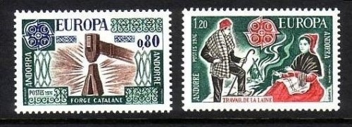 FRANZÖSISCH ANDORRA MI-NR. 274-275 POSTFRISCH(MINT) EUROPA 1976 SCHÄFER