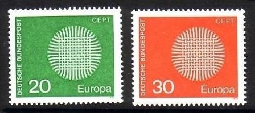 DEUTSCHLAND MI-NR. 620-621 POSTFRISCH(MINT) EUROPA 1970 - SONNENSYMBOL