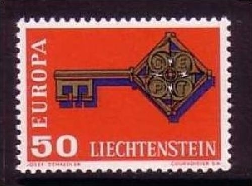 LIECHTENSTEIN MI-NR. 495 POSTFRISCH(MINT) EUROPA 1968 KREUZBARTSCHLÜSSEL