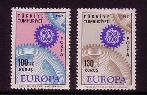 TÜRKEI MI-NR. 2044-2045 POSTFRISCH(MINT) EUROPA 1967 ZAHNRÄDER
