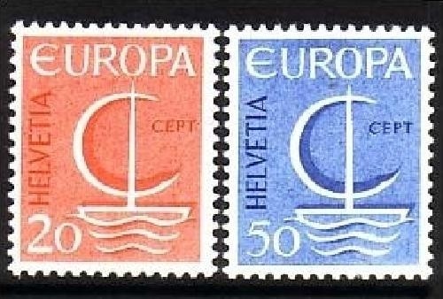 SCHWEIZ MI-NR. 843-844 POSTFRISCH(MINT) EUROPA 1966 SEGEL