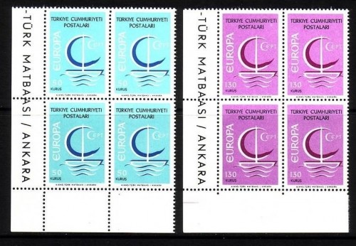 TÜRKEI MI-NR. 2018-2019 POSTFRISCH 4er Block EUROPA 1966 - SEGEL