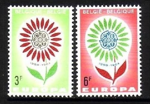 BELGIEN MI-NR. 1358-1359 POSTFRISCH(MINT) EUROPA 1964 - STILISIERTE BLUME