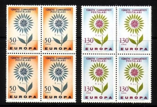 TÜRKEI MI-NR. 1917-1918 POSTFRISCH(MINT) 4er Block EUROPA 1964 - STILISIERTE BLUME