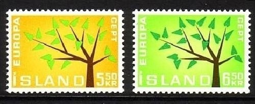 ISLAND MI-NR. 364-365 POSTFRISCH(MINT) EUROPA 1962 BAUM